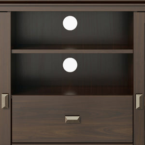 English Elm Artisan Tall Tv Media Stand - Rich Tobacco Brown, Solid Wood With Stylish Storage & Timeless Design B136P158411