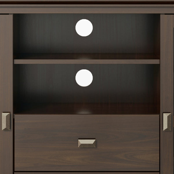 English Elm Artisan Tall Tv Media Stand - Rich Tobacco Brown, Solid Wood With Stylish Storage & Timeless Design B136P158411