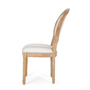 English Elm Christopher Knight Home® - Kd Elegant Upholstered Dining Chairs Set - French Country Style With Round Backrest & Fluted Legs 60352.00GRYLNN