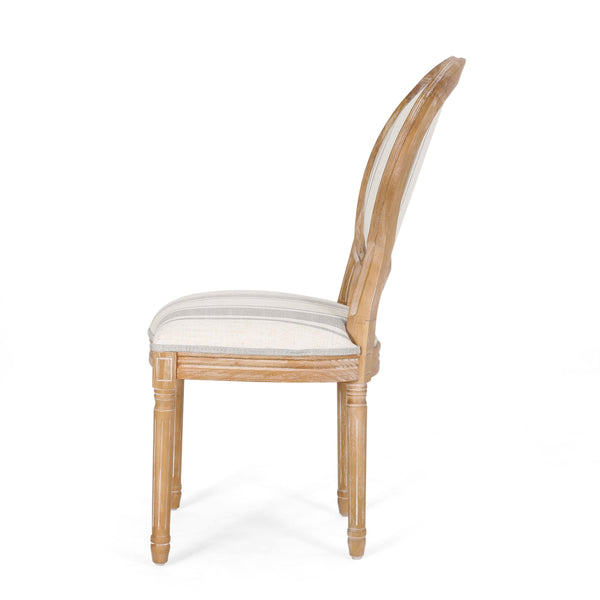 English Elm Christopher Knight Home® - Kd Elegant Upholstered Dining Chairs Set - French Country Style With Round Backrest & Fluted Legs 60352.00GRYLNN