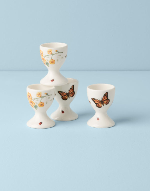 Lenox Butterfly Meadow Footed Egg Cups, Set of 4 Multi, WHITE PORCELAIN 894111