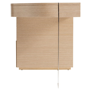 Bernhardt Bernhardt Modulum Desk With Sahara Veneer, Polished Stainless Accent, Integrated Power & Storage D19514