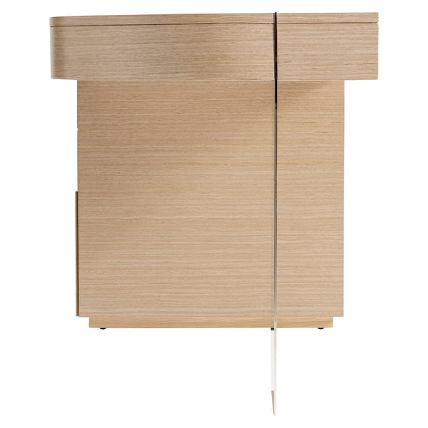 Bernhardt Bernhardt Modulum Desk With Sahara Veneer, Polished Stainless Accent, Integrated Power & Storage D19514