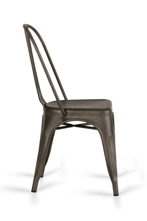 VIG Furniture Elan Rust Metal Dining Chairs Set Of 2 — Industrial Modern Stackable Design, Perforated Seat, Durable Finish VGCBT-5816-RUST