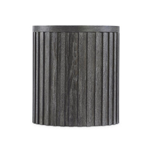 Bernhardt Bernhardt Sutton Drum Accent Table With Deep Reeding Rustic Oak Finish, 20" Round Top, 22" H 352124
