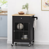 Christopher Knight Home® - Noble House - Maynard Contemporary Glass Paneled Kitchen Cart