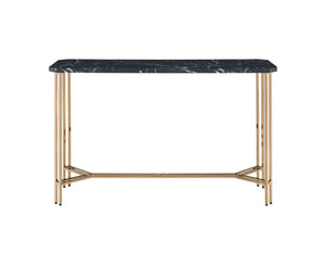 English Elm Steve Silver - Daxton - Faux Marble Top Sofa Table - Black