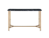 Steve Silver Daxton Faux Marble Sofa Table - Black & Gold, 16 x 47.5 x 29.5