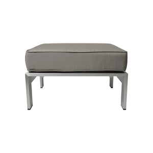 English Elm Christopher Knight Home® - CAPE Coral Ottoman - Khaki Aluminum Frame, Weather-Resistant Polyester Cushion, Silver Finish, Compact Seat 64414.00