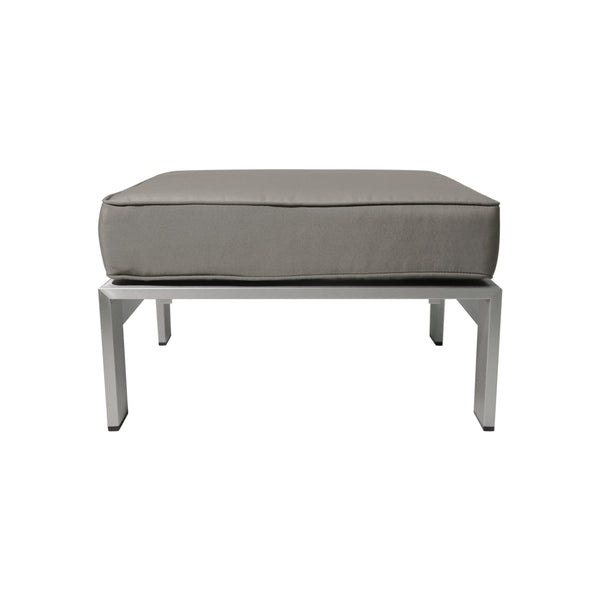 English Elm Christopher Knight Home® - CAPE Coral Ottoman - Khaki Aluminum Frame, Weather-Resistant Polyester Cushion, Silver Finish, Compact Seat 64414.00