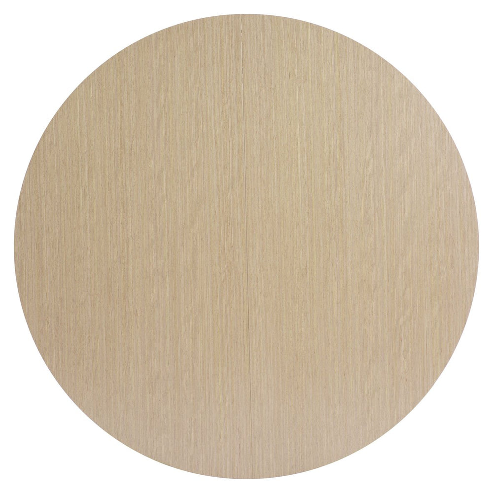 Bernhardt Bernhardt Modulum Sculptural Round Dining Table In Sahara Wood With 20" Leaf, Midcentury-Modern Flair K1821