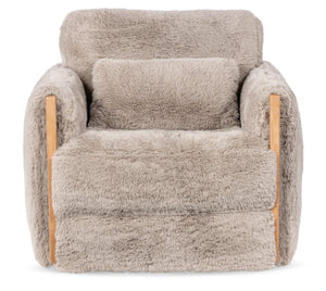 Hooker Furniture Meridian Plush Yakity Yak Granite Swivel Chair With Ergonomic Pillow, 360° Motion & Light Wood Trim SS417-SW-474