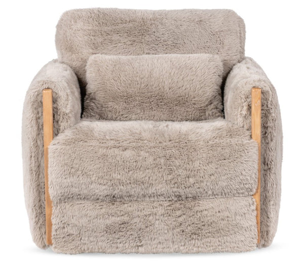 Hooker Furniture Meridian Plush Yakity Yak Granite Swivel Chair With Ergonomic Pillow, 360° Motion & Light Wood Trim SS417-SW-474