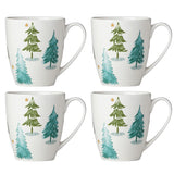 Lenox Balsam Lane 4-Piece Mug Set Green, WHITE PORCELAIN 880069