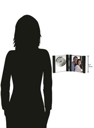 Hekman Furniture 645803 Donovan Portrait Table Clock - Elegant Black Satinwood Frame With Quartz Movement For Home Decor  Donovan Tabletop Clock 645803