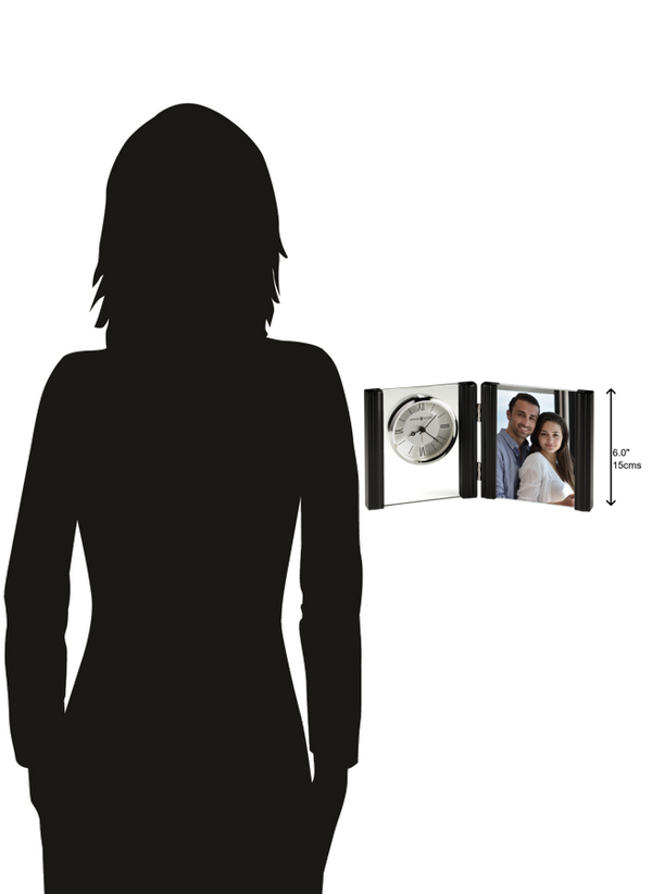 Hekman Furniture 645803 Donovan Portrait Table Clock - Elegant Black Satinwood Frame With Quartz Movement For Home Decor  Donovan Tabletop Clock 645803