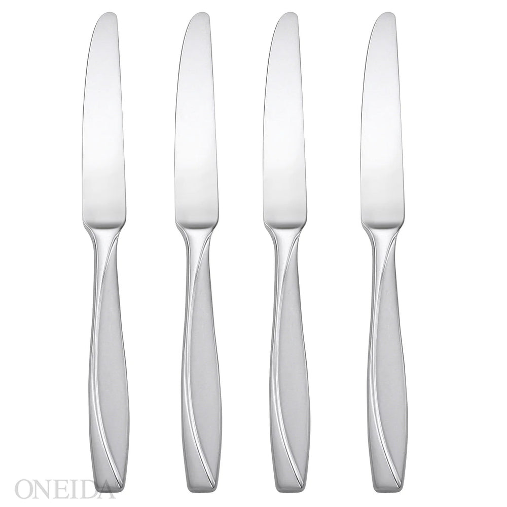 Lenox Oneida Camlynn Everyday Flatware Dinner Knives, Set of 4 Metallic, STAINLESS METAL T222004E