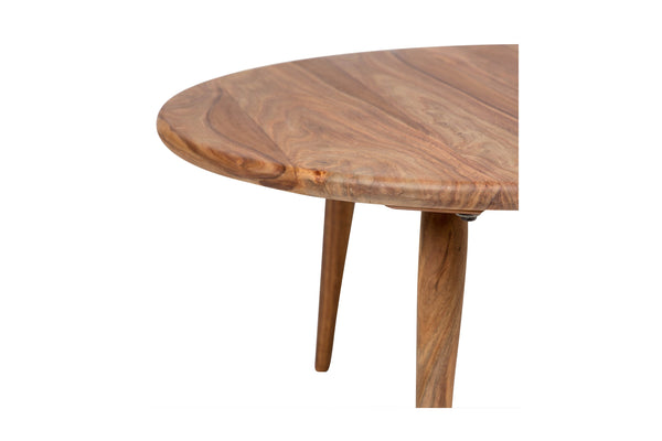 Porter Designs Porter Urban Round Cocktail Table - Handmade Solid Sheesham Wood, Warm Finish For Contemporary Homes Natural Wood 05-117-02-1450