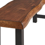 Homelegance By Top-Line Jeovani Live Edge Wood and Metal Sofa Table Medium Brown Wood