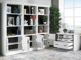 Parker House Shoreham - Effortless White 35 In. Door Bookcase Effortless White Acacia Solids / Birch Veneers SHO#435-EFW