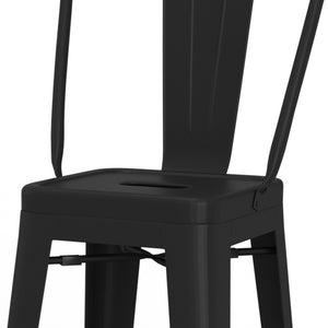 English Elm Fletcher 30" Industrial Metal Bar Stool Set Of 2 - Black Ergonomic Design For Bars & Kitchens B136P158662