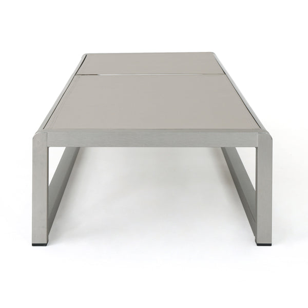 English Elm Christopher Knight Home® - Outdoor Chaise Lounge Set of 2 — Adjustable Aluminum Frame, Breathable Textilene Mesh Seating, Grey 77.5" 62397.00ECRMP2