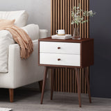 Christopher Knight Home® - Noble House - Newcomb Mid-Century Modern Side Table, Brown and White