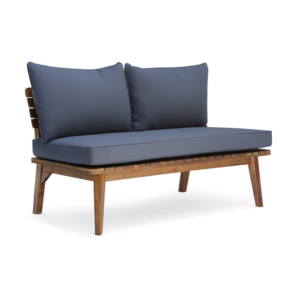 English Elm Christopher Knight Home® - BALMORAL Loveseat Patio Acacia Wood Teak Finish with Weather‑Resistant Gray Cushions, Mid‑Century Charm 62248.00