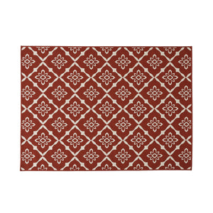 English Elm Christopher Knight Home® - MERIDIAN Durable 5703R Red Polypropylene Area Rug 5'3" x 7' Machine Woven Loop Pile, Easy Care 65855.00