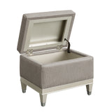 Zoey Vanity Upholstered Storage Bench Silver P344136 Pulaski Furniture