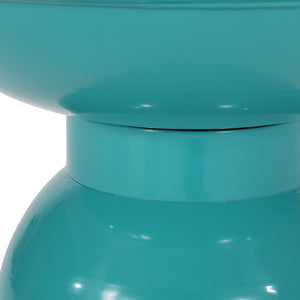 English Elm Outdoor Powder-coated Iron Pedestal Side Table for Patio and Lounge Spaces 73615.00T