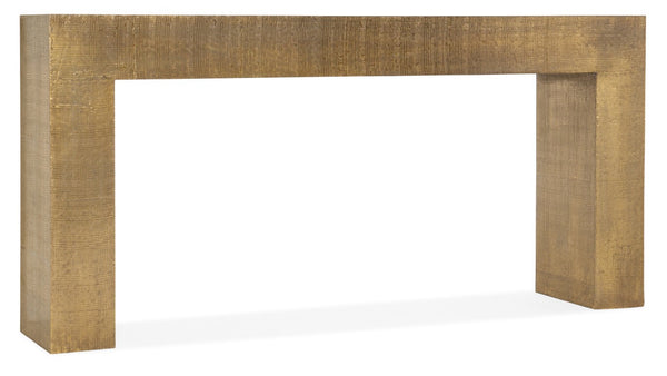 Hooker Furniture Melange Kanchan Sofa Console — Solid Mango Wood Core With Hand-Applied Gold Metal Cladding, Slim 74" 628-85637-15