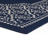 Christopher Knight Home® - Noble House - Midnight Outdoor 5'3" X 7' Border Area Rug, Navy and Ivory