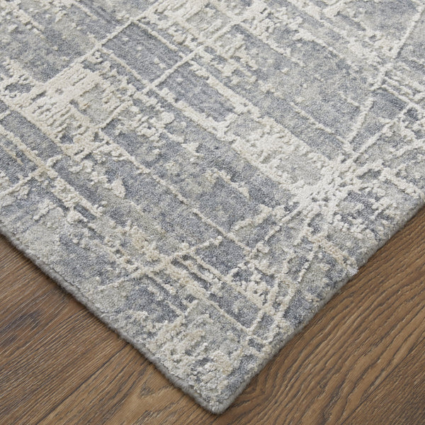 Feizy Rugs Eas69a0f Eastfield Artisanal Hand-woven Viscose And Wool Abstract Rug - Modern Style For Any Space Gray Viscose,Wool Eas69a0fgry000c00