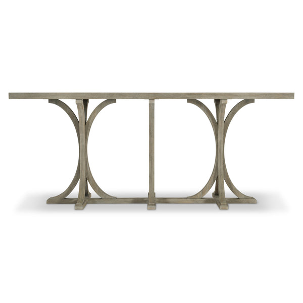 Bernhardt Bernhardt Albion Console Table In Soft Pewter White Oak — Sculptural 74" Entryway Centerpiece 311912