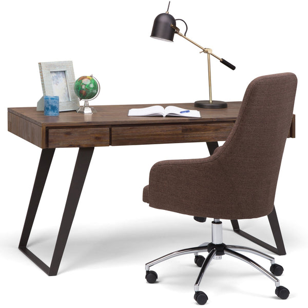 English Elm Lowry - Handcrafted Solid Acacia Desk With Rustic Finish, Metal Accents & Spacious Workspace Design B136P158879