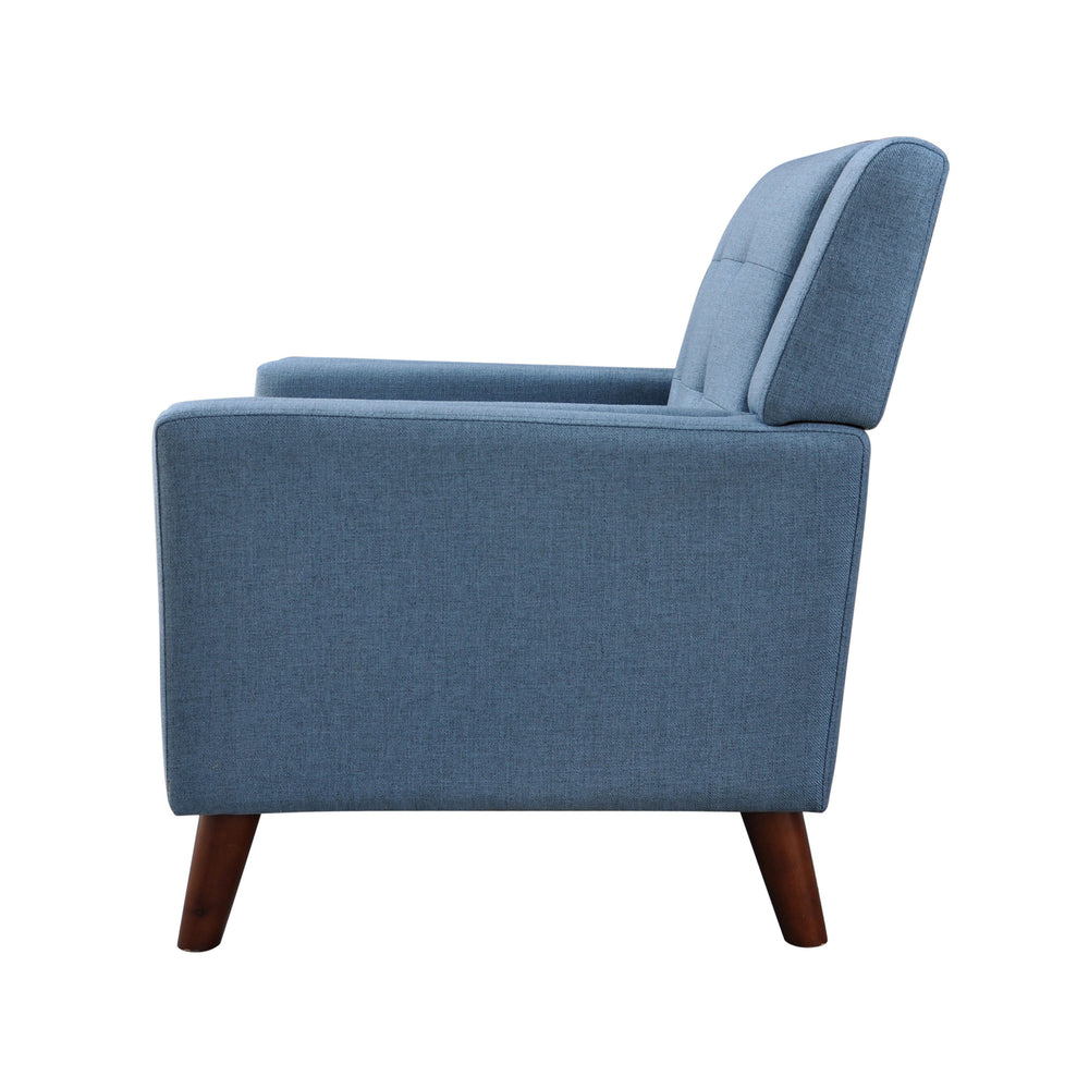 English Elm Christopher Knight Home® - Greenmont Upholstered Armchair with Tufted Back, Flared Arms & Birch Legs — Cozy Durable Craftsmanship Blue 30.5 L x 28.75 W x 18 H 62263.00BLU