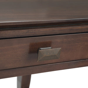 English Elm Artisan End Table In Rich Tobacco Brown - Handcrafted Solid Wood With Functional Drawer Storage B136P158694