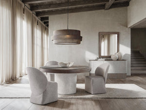 Bernhardt Bernhardt Monolith Upholstered Side Chair With Floating Curved Back, Performance Fabric, Casters 343540