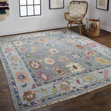 Feizy Rugs Karina Hand-knotted Wool Rug - Timeless Elegance And Modern Functionality For Sophisticated Decor Blue,Gray,Red Wool 9096792fgry000j00