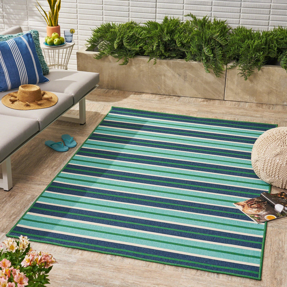 English Elm Christopher Knight Home® - MERIDIAN 9652F Blue 5'3" x 7'6" Machine Woven Polypropylene Rug – Durable Loop Pile, Stain-Resistant Elegance 64170.00