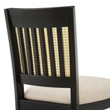 Homelegance By Top-Line Delroy Cane Accent Slat Back Dining Chairs (Set of 2) Black Rubberwood