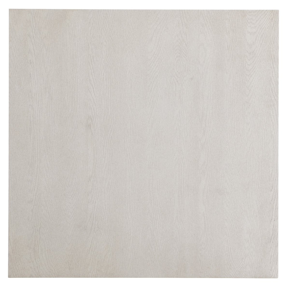 Bernhardt Bernhardt Sandblasted White Blythe Cocktail Table 54" Square Sculptural L-Leg Modern-Rustic Centerpiece 485011