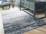 Feizy Rugs Micah Polyester/Polypropylene Machine Made Industrial Rug Black/Gray 12' x 15'