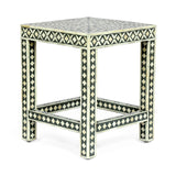 Christopher Knight Home® - Noble House - Eutaw Handcrafted Boho Mango Wood End Table, Gray and White