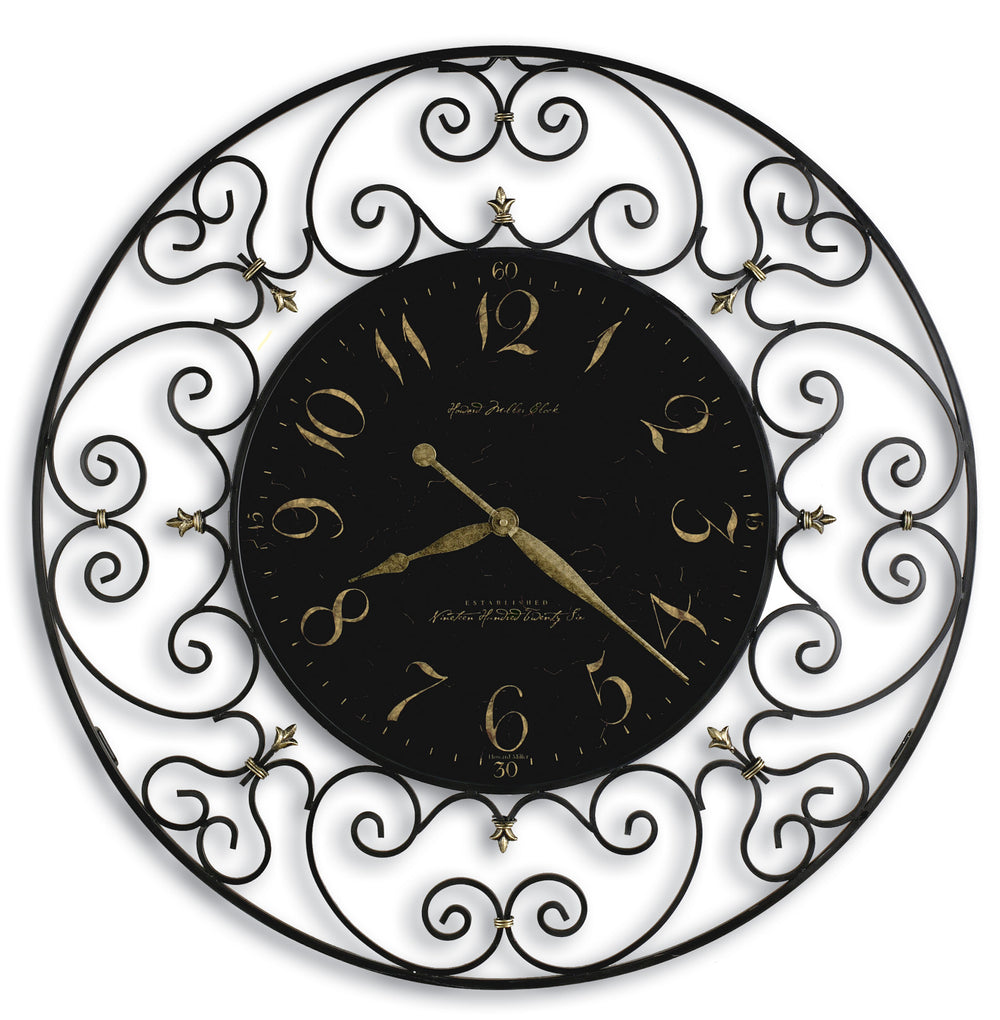 Hekman Furniture 625367 Joline Oversized Wall Clock - Elegant Black Iron Design With Gold Numerals For Every Room  Joline Wall Clock 625367