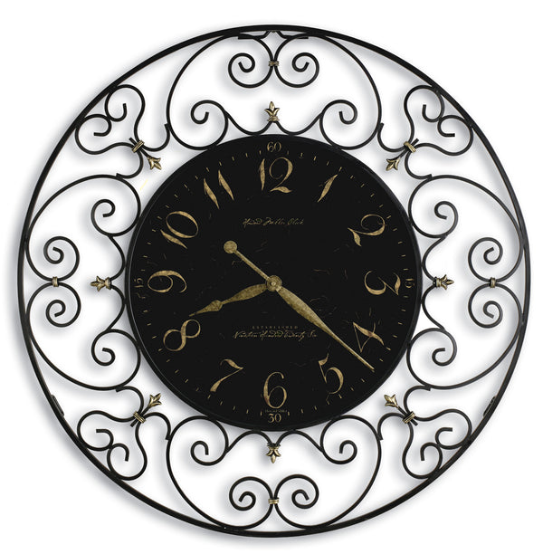 Hekman Furniture 625367 Joline Oversized Wall Clock - Elegant Black Iron Design With Gold Numerals For Every Room  Joline Wall Clock 625367