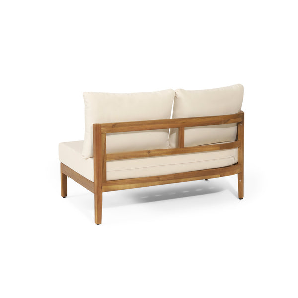 English Elm Crowne Five Piece Outdoor Chat Set Acacia Wood Woven Rattan Resort Patio Lounge 73149.00-74129-30-31