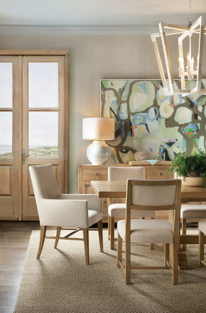 Hooker Furniture Driftwood Upholstered Side Chair With Buckboard Finish, Open-Back Comfort, Rustic Sun-Faded Charm 23.00 L x 20.00W x 36.50H 6820-75410-80