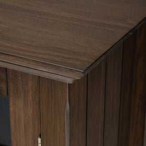 English Elm Bedford Medium Storage Cabinet - Handcrafted Rustic Charm With Adjustable Shelves & Glass Doors B136P158476